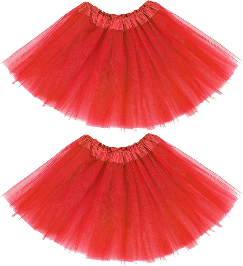 Zando 2 Pack Tutu for Toddler Girls Kids 4 Layers 2-8 Years Halloween Princess Soft Puffy Tulle Dance Skirt Birthday Dress up - Image 1